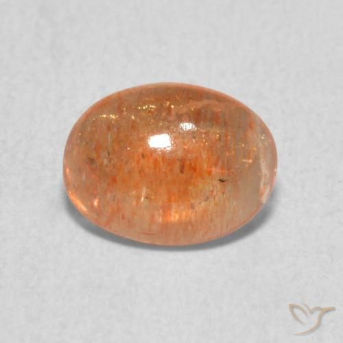 1.26ct Natural Medium Light-Orange Piedrasol, Ovalada, Translúcido