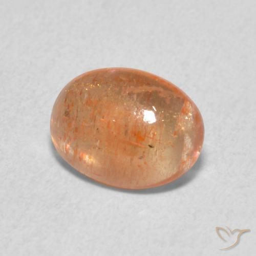Piedrasol Medium Light-Orange natural de 1.26 ct, Ovalada, Translúcido