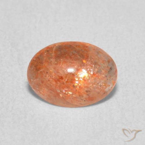 0.84ct Natural Medium Light-Orange Piedrasol, Ovalada, Translúcido