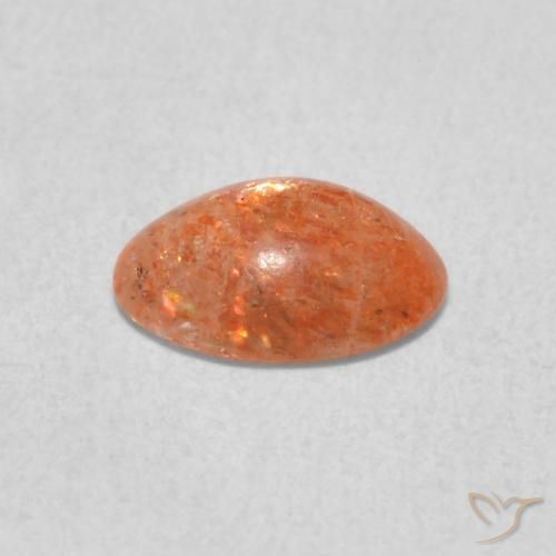 Piedrasol Medium Light-Orange natural de 0.84 ct, Ovalada, Translúcido