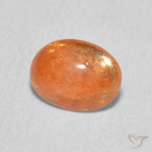 Piedrasol Naranja medio natural de 1.01 ct, Ovalada, Translúcido