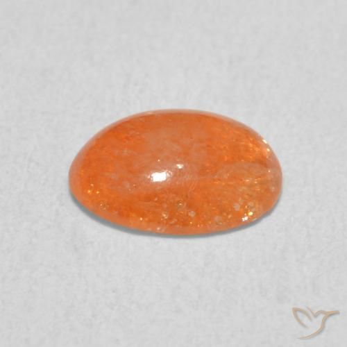 Piedrasol Naranja medio natural de 1.01 ct, Ovalada, Translúcido