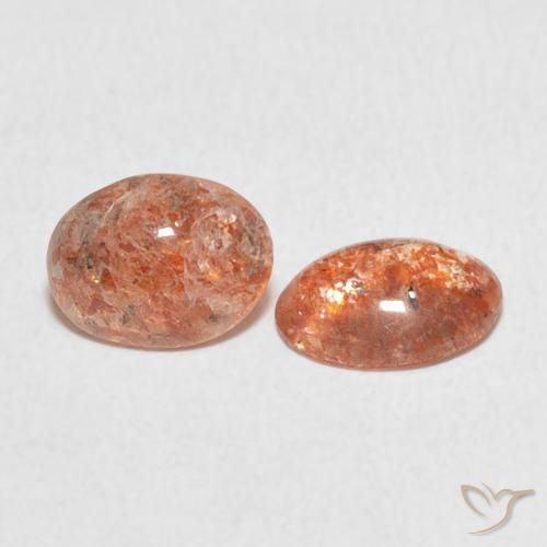 Gemas de Piedrasol Medium Light-Orange natural de 1.83 ct, Ovalada, Translúcido