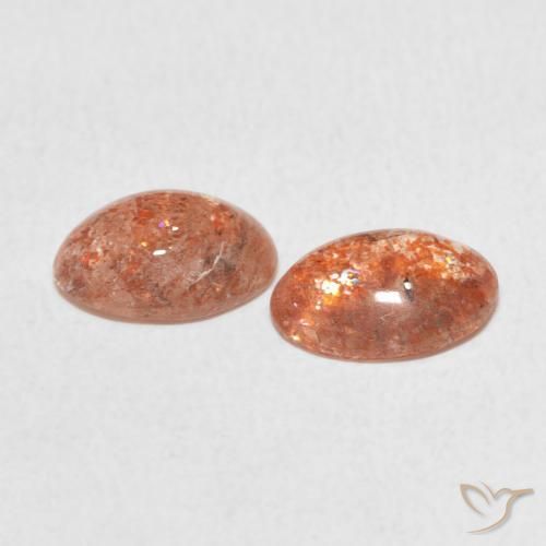 Gemas de Piedrasol Medium Light-Orange natural de 1.83 ct, Ovalada, Translúcido