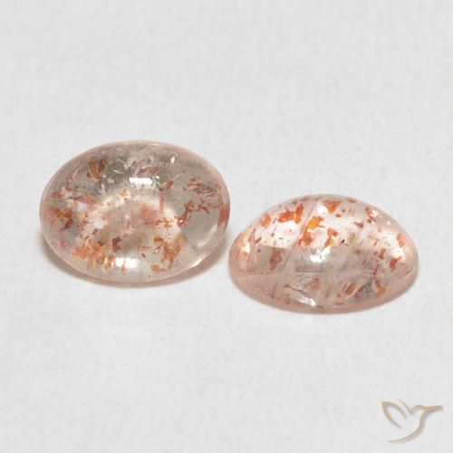 Gemas de Piedrasol Naranja claro natural de 2.08 ct, Ovalada, Translúcido