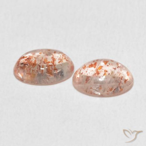 Gemas de Piedrasol Naranja claro natural de 2.08 ct, Ovalada, Translúcido