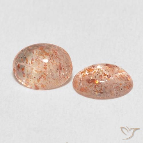 Gemas de Piedrasol Naranja durazno natural de 1.93 ct, Ovalada, Translúcido