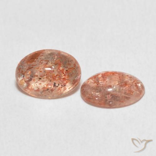 Gemas de Piedrasol Medium Light-Orange natural de 1.86 ct, Ovalada, Translúcido