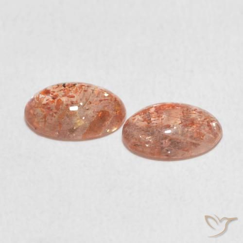 Gemas de Piedrasol Medium Light-Orange natural de 1.86 ct, Ovalada, Translúcido