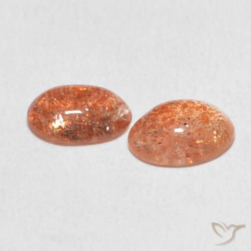 Gemas de Piedrasol Naranja jengibre natural de 2.15 ct, Ovalada, Translúcido