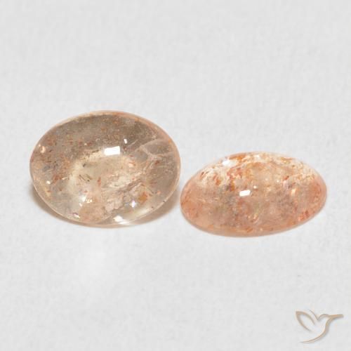 Gemas de Piedrasol Naranja tigre claro natural de 1.81 ct, Ovalada, Translúcido