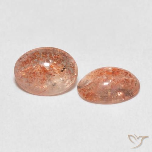 Gemas de Piedrasol Naranja rojizo natural de 1.91 ct, Ovalada, Translúcido