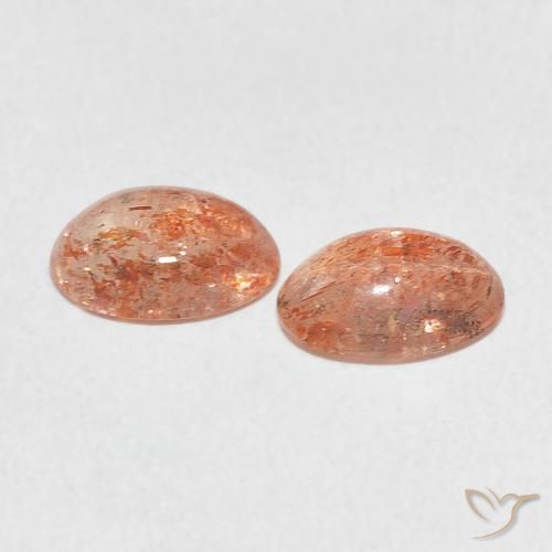 Gemas de Piedrasol Naranja rojizo natural de 1.91 ct, Ovalada, Translúcido