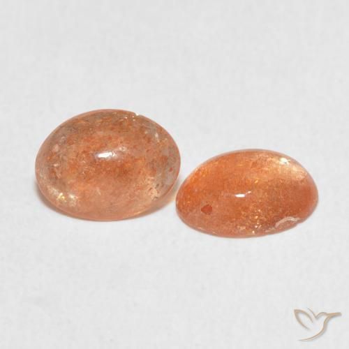 Gemas de Piedrasol Medium Light-Orange natural de 1.93 ct, Ovalada, Translúcido