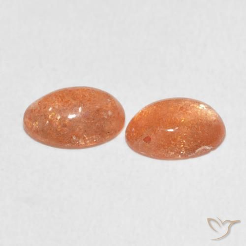 Gemas de Piedrasol Medium Light-Orange natural de 1.93 ct, Ovalada, Translúcido