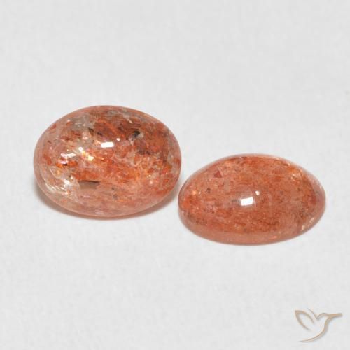 Gemas de Piedrasol Naranja rojizo natural de 2.18 ct, Ovalada, Translúcido