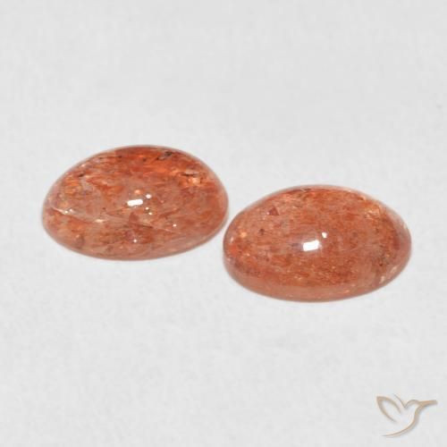 Gemas de Piedrasol Naranja rojizo natural de 2.18 ct, Ovalada, Translúcido