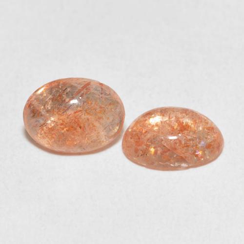 Gemas de Piedrasol Medium Light-Orange natural de 2.09 ct, Ovalada, Translúcido