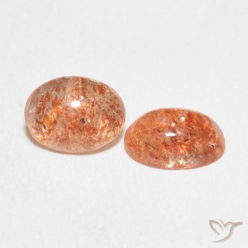 Gemas de Piedrasol Naranja tigre claro natural de 2.20 ct, Ovalada, Translúcido