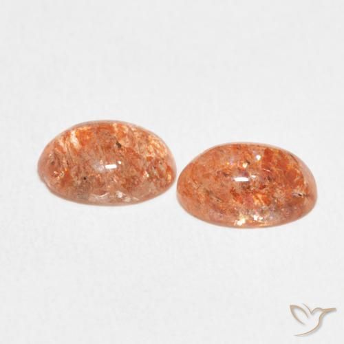 Gemas de Piedrasol Naranja tigre claro natural de 2.20 ct, Ovalada, Translúcido