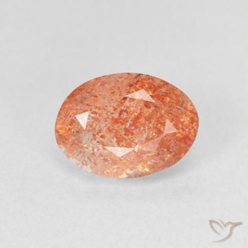 1.20ct Natural Medium Light-Orange Piedrasol, Ovalada, Translúcido