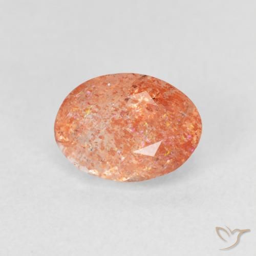 Piedrasol Medium Light-Orange natural de 1.20 ct, Ovalada, Translúcido