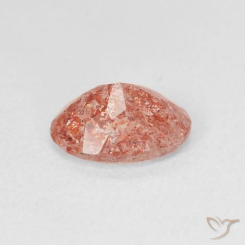 Piedrasol Naranja jengibre natural de 1.06 ct, Ovalada, Translúcido