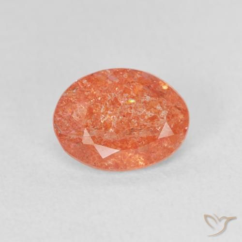 1.04ct Natural Naranja claro Piedrasol, Ovalada, Translúcido