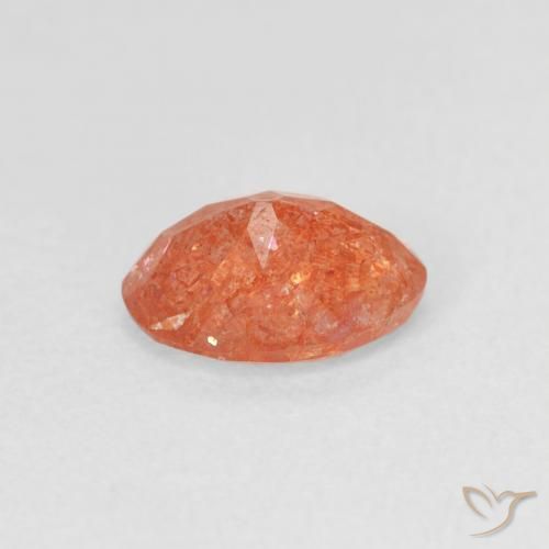 Piedrasol Naranja claro natural de 1.04 ct, Ovalada, Translúcido