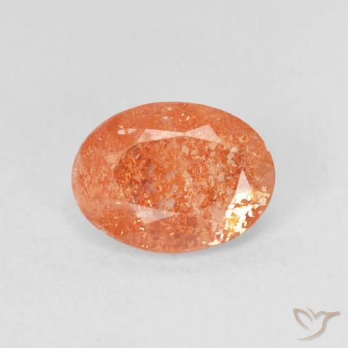 1.09ct Natural Naranja claro Piedrasol, Ovalada, Translúcido