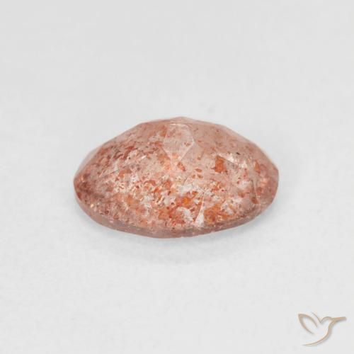 Piedrasol Naranja rojizo natural de 1.13 ct, Ovalada, Translúcido