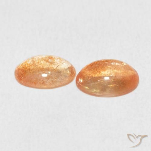 Gemas de Piedrasol Naranja claro natural de 1.83 ct, Ovalada, Translúcido