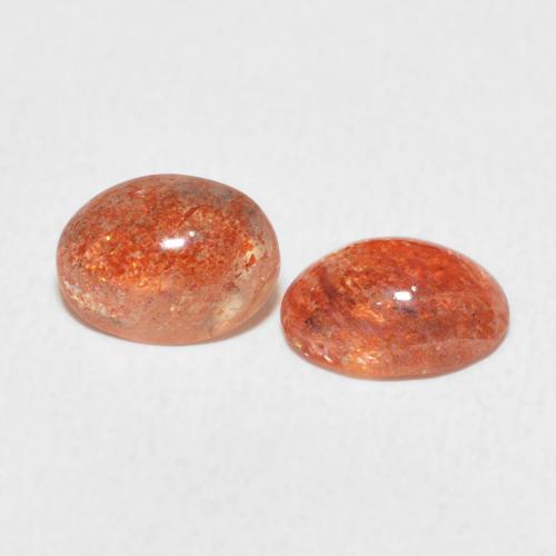 Gemas de Piedrasol Naranja medio natural de 1.82 ct, Ovalada, Translúcido
