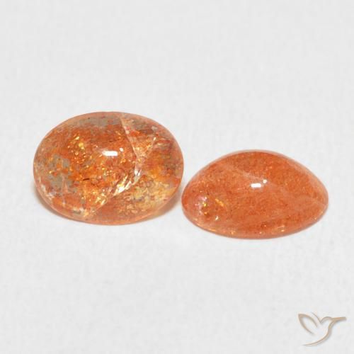 Gemas de Piedrasol Medium Light-Orange natural de 1.88 ct, Ovalada, Translúcido