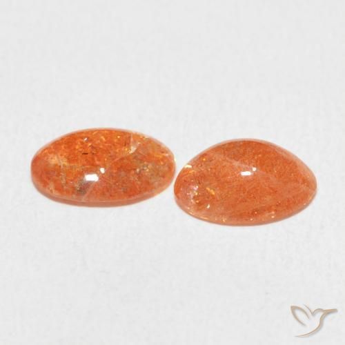 Gemas de Piedrasol Medium Light-Orange natural de 1.88 ct, Ovalada, Translúcido