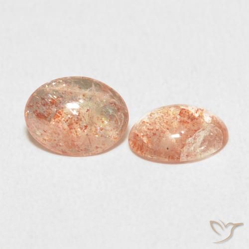 Gemas de Piedrasol Naranja claro natural de 1.74 ct, Ovalada, Translúcido