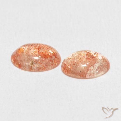 Gemas de Piedrasol Naranja claro natural de 1.74 ct, Ovalada, Translúcido
