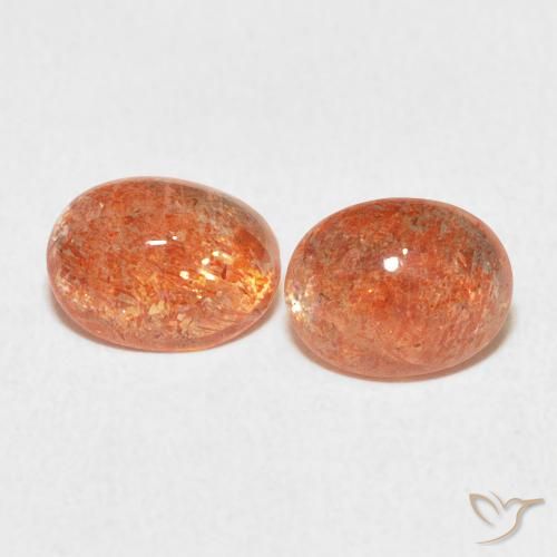 2.12ctw Natural Naranja rojizo Piedrasol, Ovalada, Translúcido