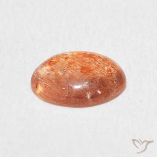 Piedrasol Naranja claro natural de 0.91 ct, Ovalada, Translúcido