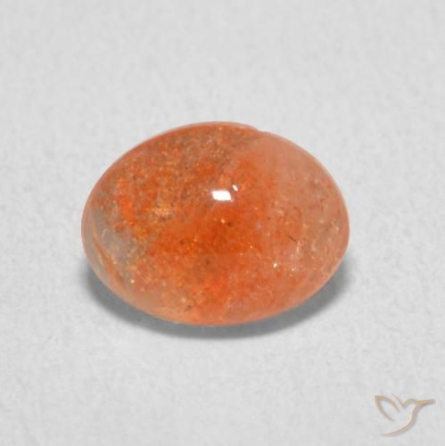 1.18ct Natural Naranja oscuro Piedrasol, Ovalada, Translúcido, Photo A