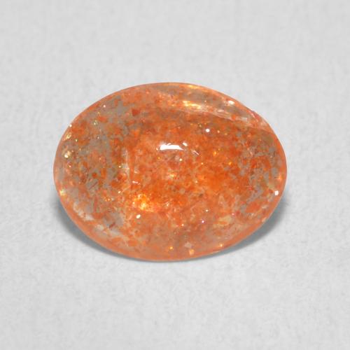 1.11ct Natural Naranja oscuro Piedrasol, Ovalada, Translúcido