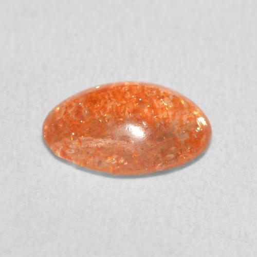 Piedrasol Naranja oscuro natural de 1.11 ct, Ovalada, Translúcido
