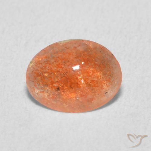 0.87ct Natural Naranja batata Piedrasol, Ovalada, Translúcido