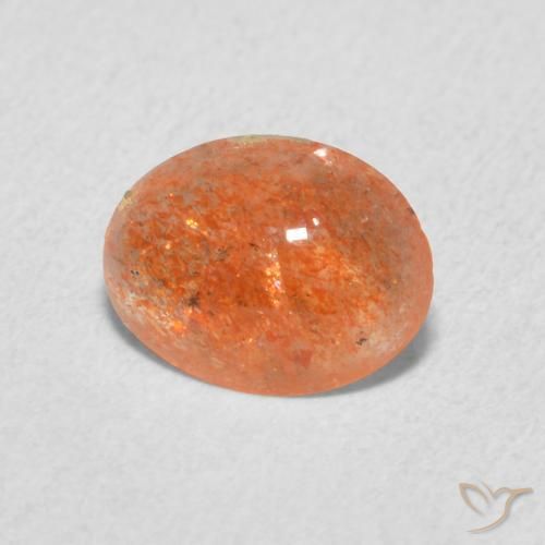 Piedrasol Naranja batata natural de 0.87 ct, Ovalada, Translúcido
