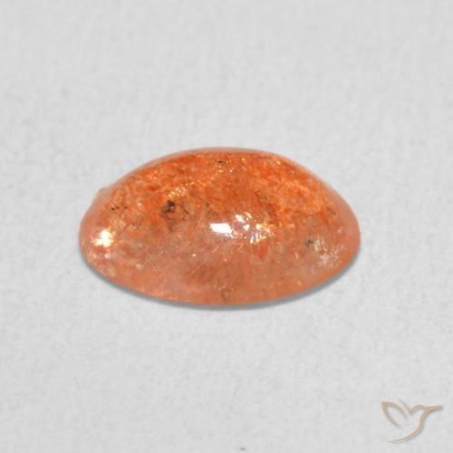 Piedrasol Naranja batata natural de 0.87 ct, Ovalada, Translúcido