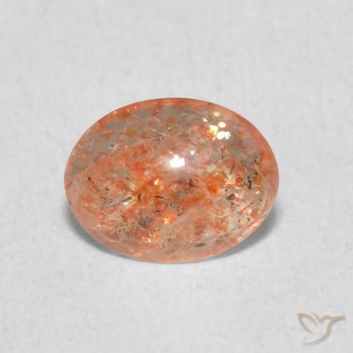 0.84ct Natural Medium Light-Orange Piedrasol, Ovalada, Translúcido