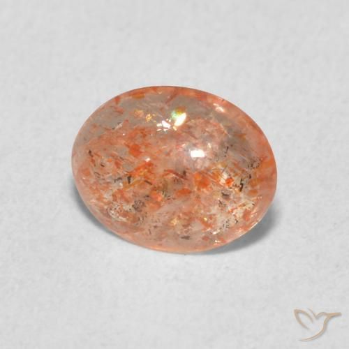 Piedrasol Medium Light-Orange natural de 0.84 ct, Ovalada, Translúcido
