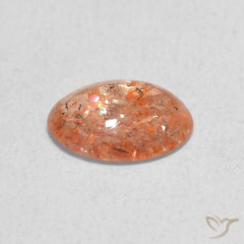 Piedrasol Medium Light-Orange natural de 0.84 ct, Ovalada, Translúcido