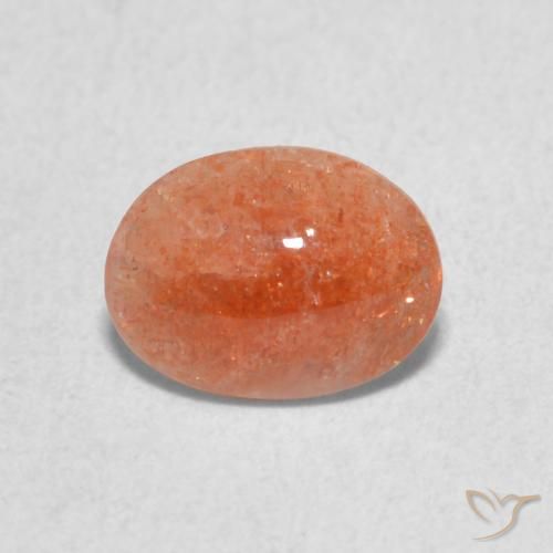 0.91ct Natural Naranja medio Piedrasol, Ovalada, Translúcido
