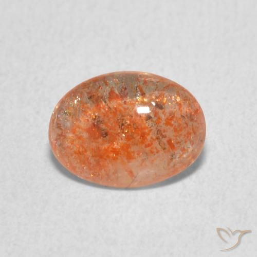 0.93ct Natural Naranja medio Piedrasol, Ovalada, Translúcido